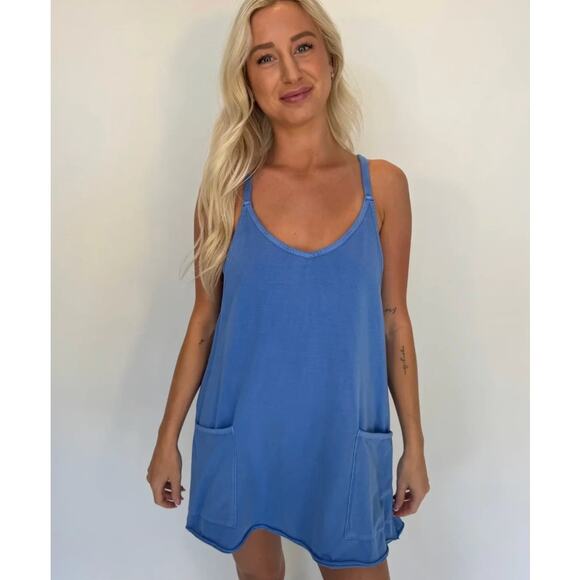 Free People Dresses & Skirts - FREE PEOPLE Hot Shot Mini Dress in Riviera Blue Size Medium